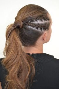 braids on side of ponytail wrapping