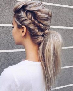 side braid to ponytail volume
