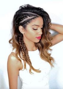 edgy side braids with curls