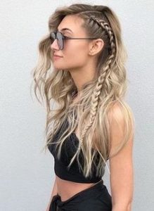 long hair side braid