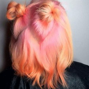 Pink and Blorange Melt Hair Color