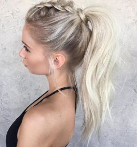 dutch braided ponytail