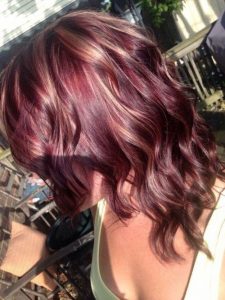 red wine hair color blondes