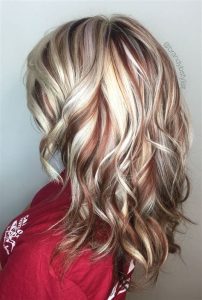 platinum blonde with red low