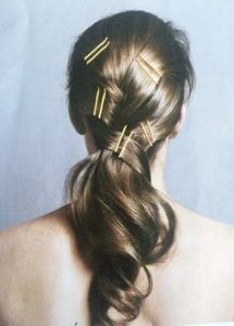 ponytail twisted with pins