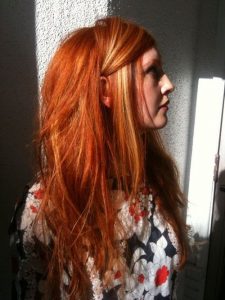 carrot red hair blonde front piece