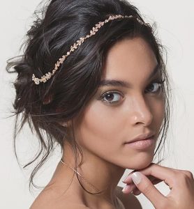 dainty headband bride