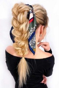 braid scarf wrap ponytail