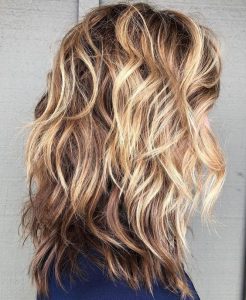 curled waves shag hair