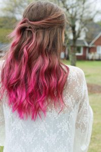 hot pink with brown ombre