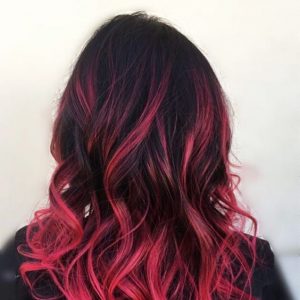 black and hot pink ombre
