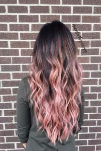 long brown and pink ombre