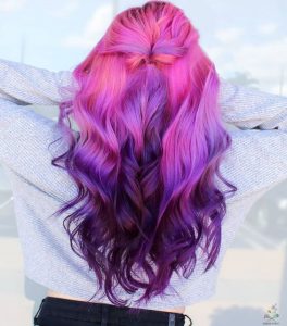purple and pink color ombre