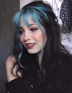 unique blue bangs