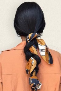 long printed scarf braid