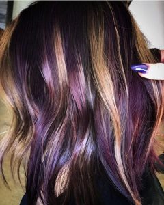 unique blonde purple highlights