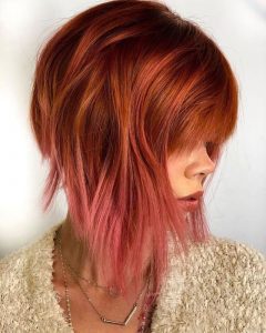 ombre red haircut