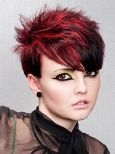 short edgy pixie red