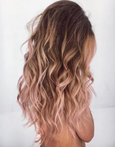 dark ombre with golden and rose