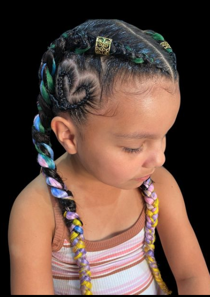 Festive Feed In Braids with Heart For Girls