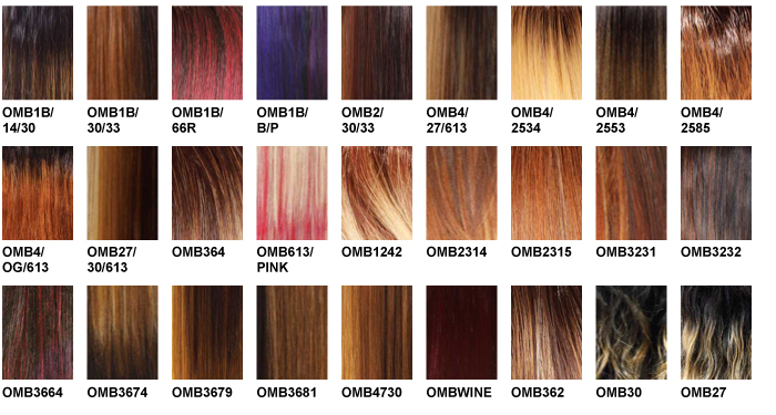 Ombre Hair Color Chart
