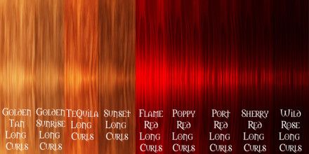 Hair Shades Of Red Chart