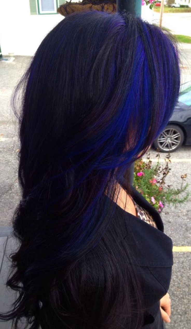 Black Hair With Blue Tips