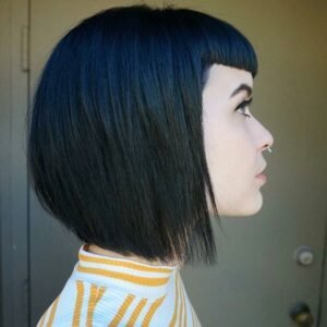 inverted bob with baby bangs