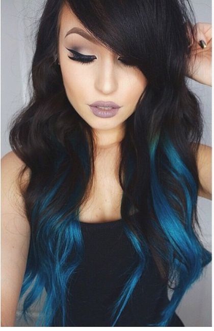 39 Best Photos Black Turquoise Ombre Hair - 40 Fairy-Like Blue Ombre Hairstyles
