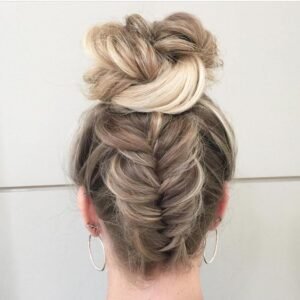 fishtail braid bun