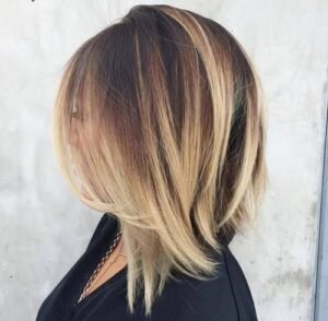 dramatic balayage bob