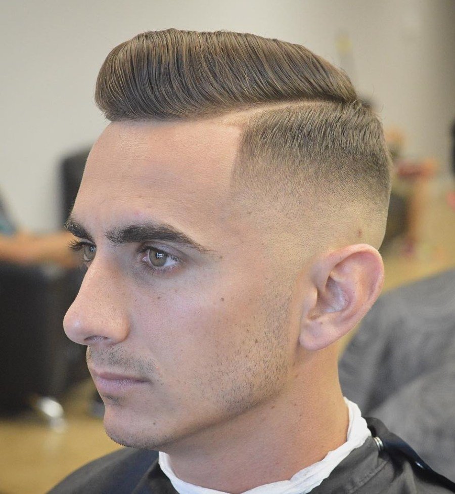 vintage hard part haircut