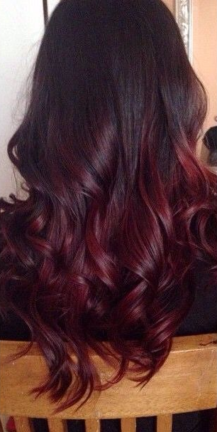 brown hair with red ombre