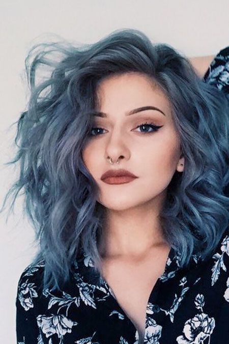 silvery blue hair color