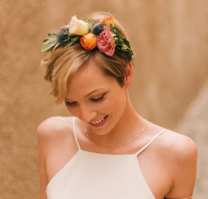 floral headband pixie