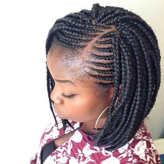 cornrow box braid bob