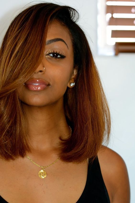 Golden Bronze Hair Color On Black Women