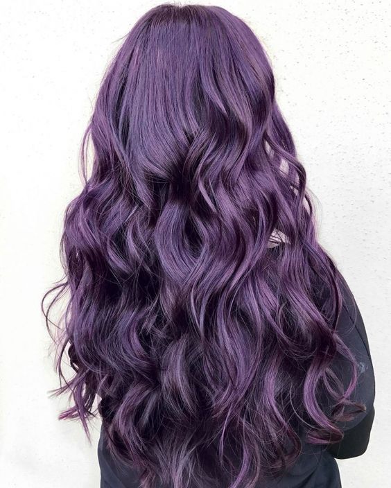 deep purple eggplant dark purple hair