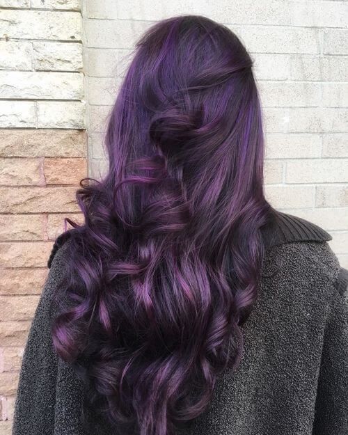 deep purple eggplant dark purple hair