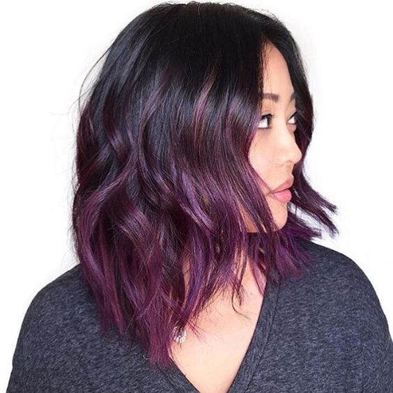 ombre dark purple hair