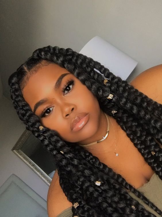 Black Hairstyles With Jumbo Braids