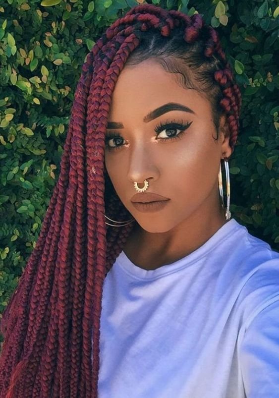 Totally chic and colorful box braids hairstyles to wear!