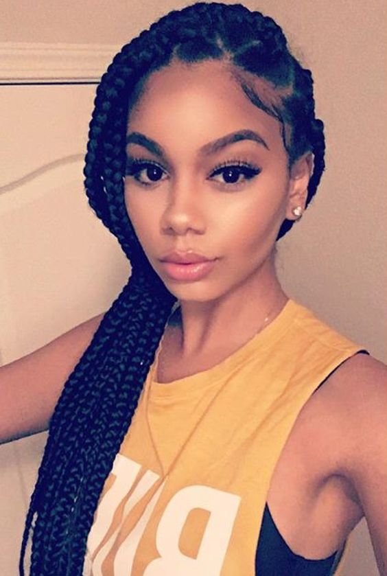 jumbo box braids parting pattern