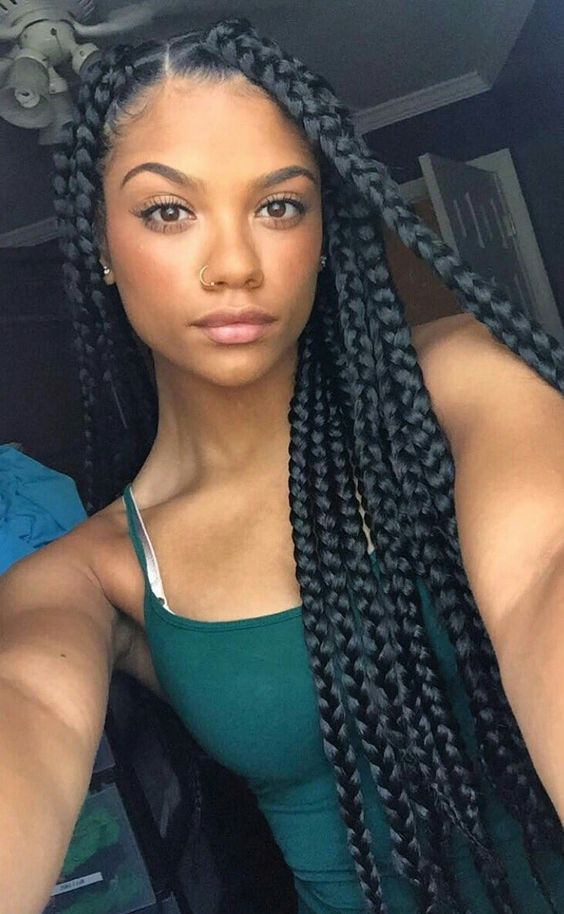 Featured image of post Styling Big Long Box Braids - First of all, large braids are one of the original african hairstyles that gained huge popularity, and to this day give these adorable easy hairstyles for long hair a try!