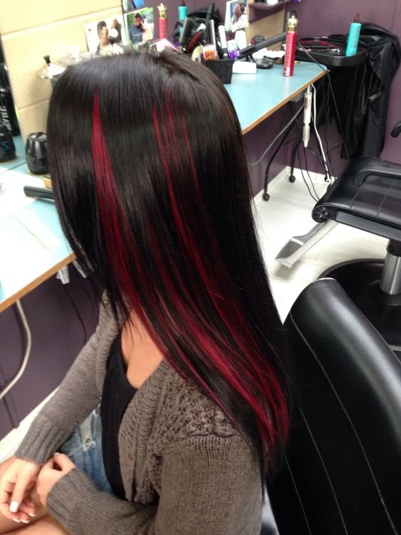 red stripes hair