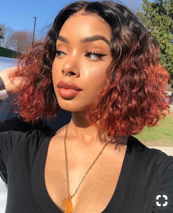 red ombre hair on black women