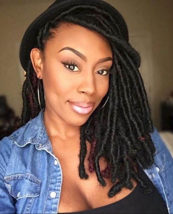 faux locs with marley hair