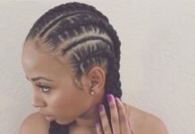 35 Feed In Braids Hairstyles For Natural Hair Braided part feed in braids