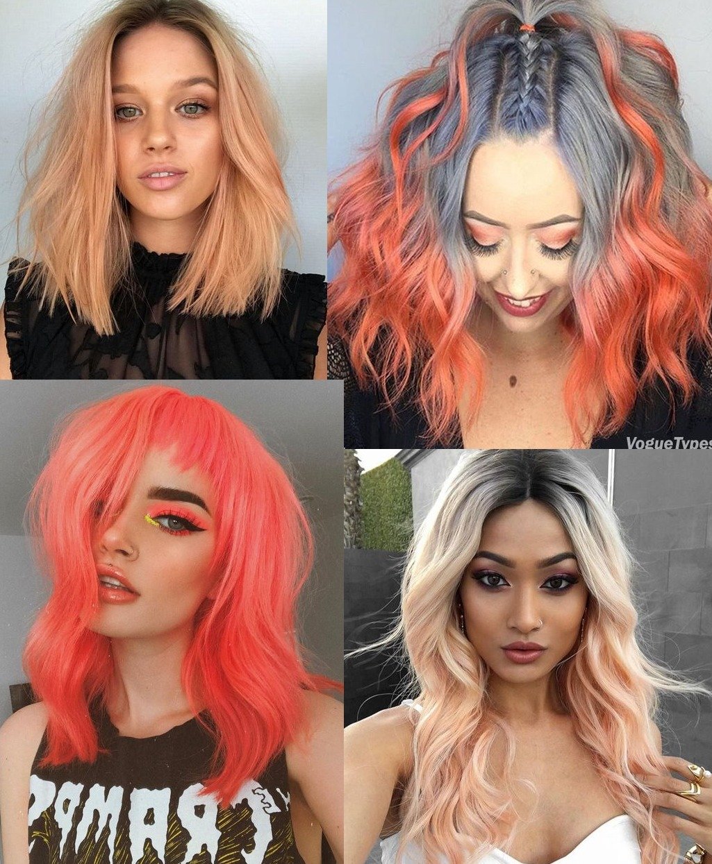 Neon peach hair