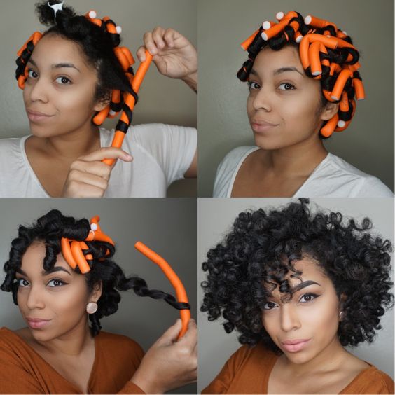 Natural Hairstyles Using Flexi Rods